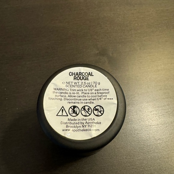 Apotheke Charcoal Rouge Votive Candle 2.5 oz 70 g Travel Size NEW - Picture 3 of 3